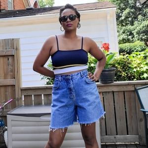 VTG WIDE LEG JEAN SHORTS, LIGHT WASH, XL